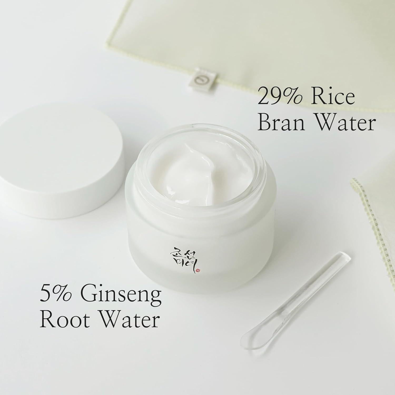 Ingrédients de la Beauty of Joseon Dynasty Cream : ginseng, niacinamide, squalane, extraits traditionnels Hanbang