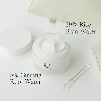 Ingrédients de la Beauty of Joseon Dynasty Cream : ginseng, niacinamide, squalane, extraits traditionnels Hanbang